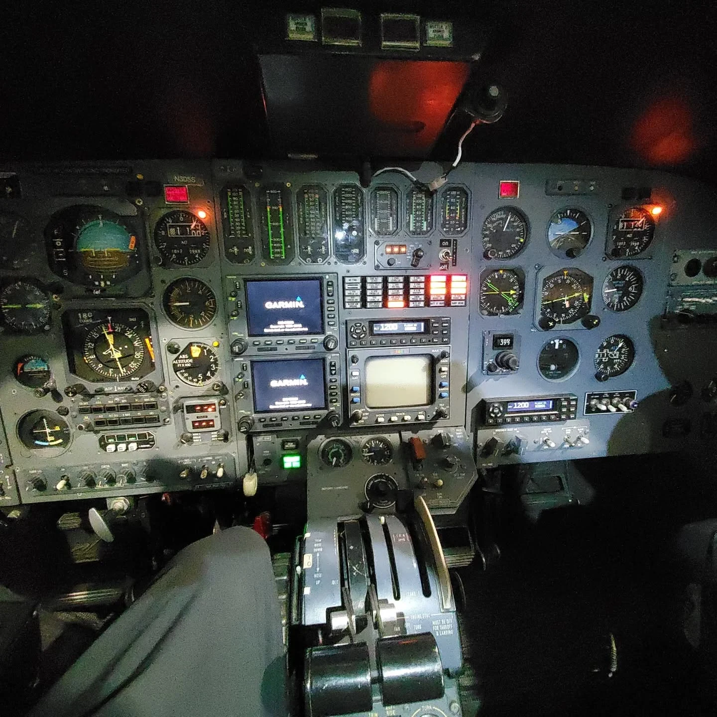 Flight deck upgrade — After · Updated avionics powered on